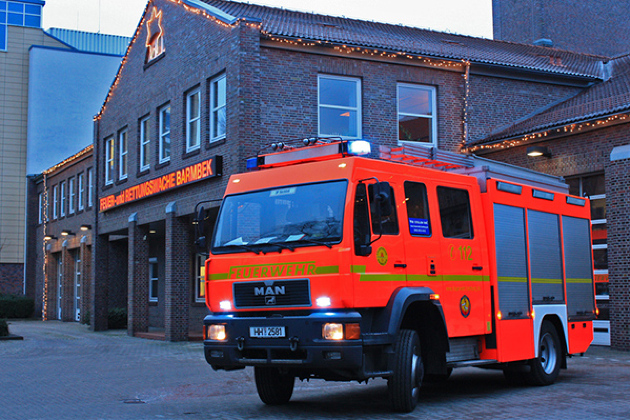 Weihnachtsstimmung an Feuer- und Rettungswache Barmbek.